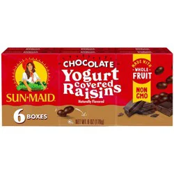 Sun-Maid Chocolate Yogurt Covered Raisins - 6oz/6ct