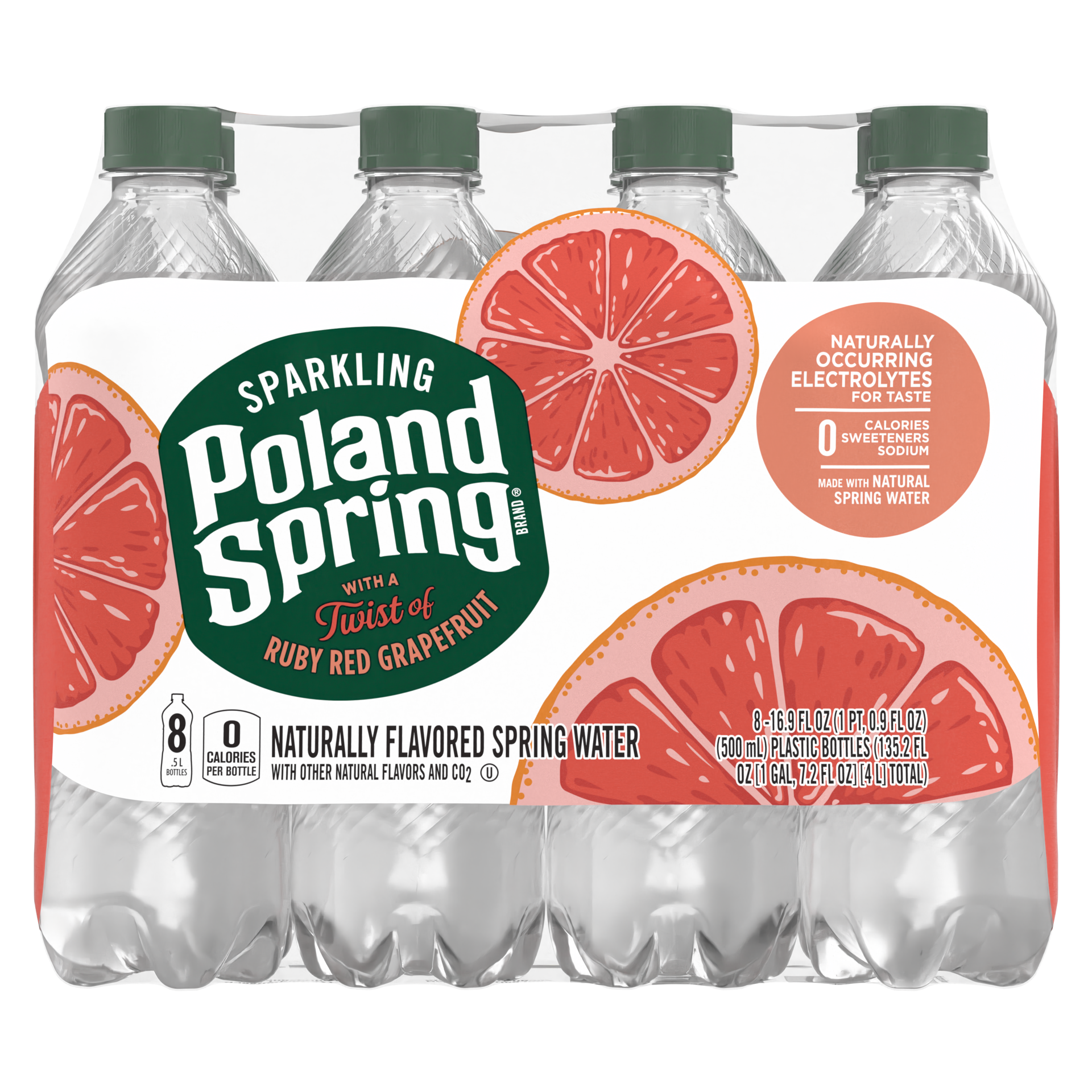 slide 1 of 8, Poland Spring Sparkling Water, Ruby Red Grapefruit- 16.9 fl oz, 16.9 fl oz