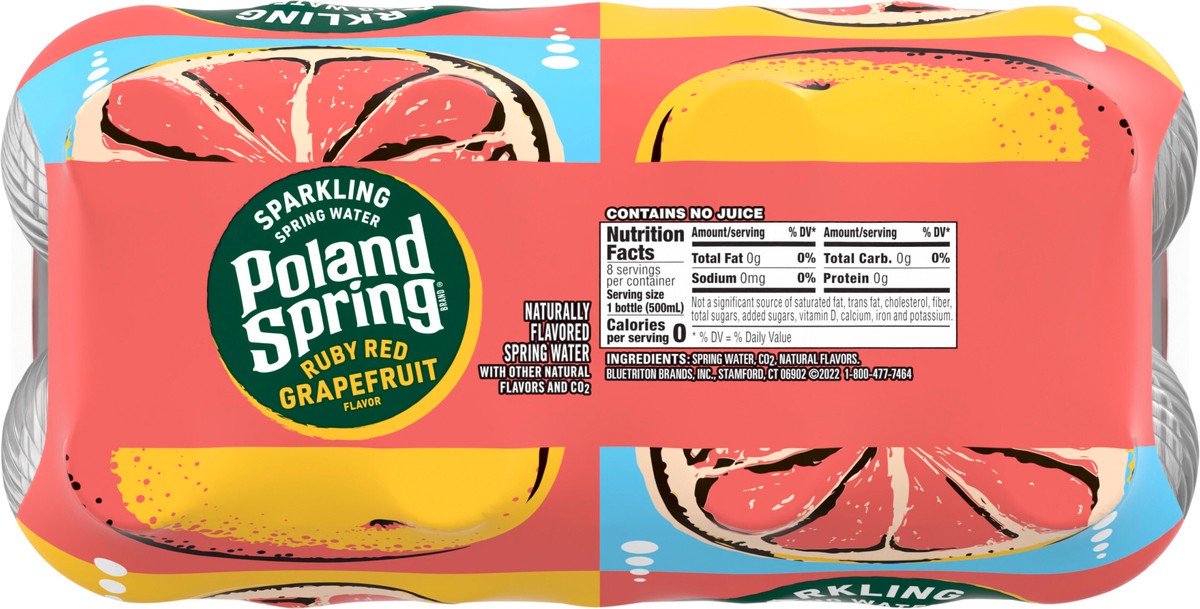 slide 4 of 8, Poland Spring Sparkling Water, Ruby Red Grapefruit- 16.9 fl oz, 16.9 fl oz