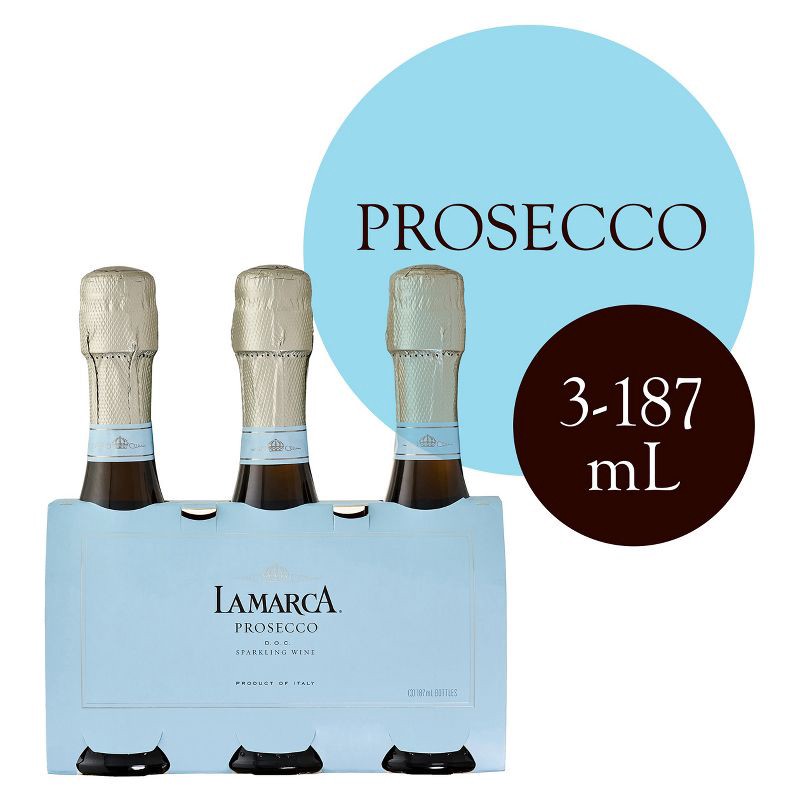 slide 7 of 8, La Marca Prosecco Sparkling Wine - 3pk/187ml Mini Bottles, 3 ct; 187 ml