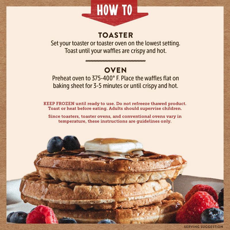 slide 5 of 9, Kodiak Cakes Kodiak Frozen Power Waffles Buttermilk & Vanilla -13.4oz/10ct, 13.4 oz, 10 ct
