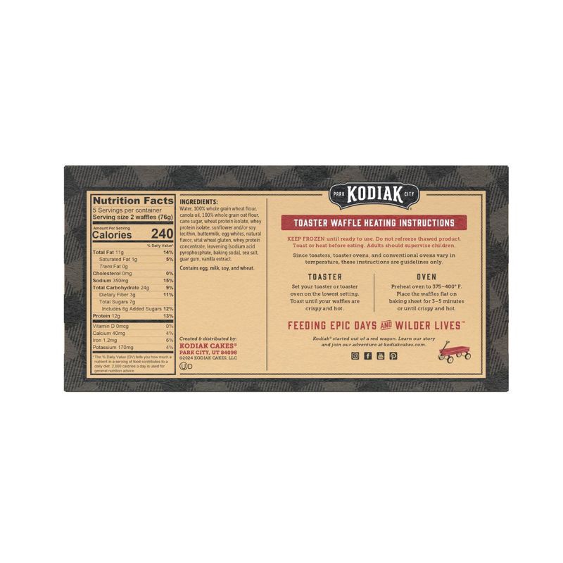 slide 8 of 9, Kodiak Cakes Kodiak Frozen Power Waffles Buttermilk & Vanilla -13.4oz/10ct, 13.4 oz, 10 ct