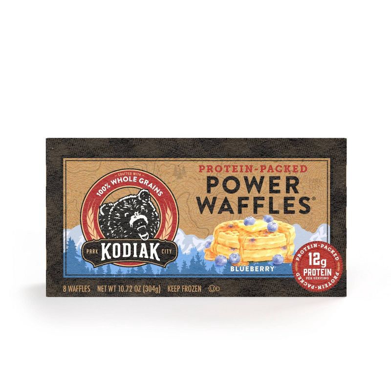 slide 1 of 6, Kodiak Cakes Kodiak Protein-Packed Power Waffles Blueberry Frozen Waffles - 8ct, 8 ct