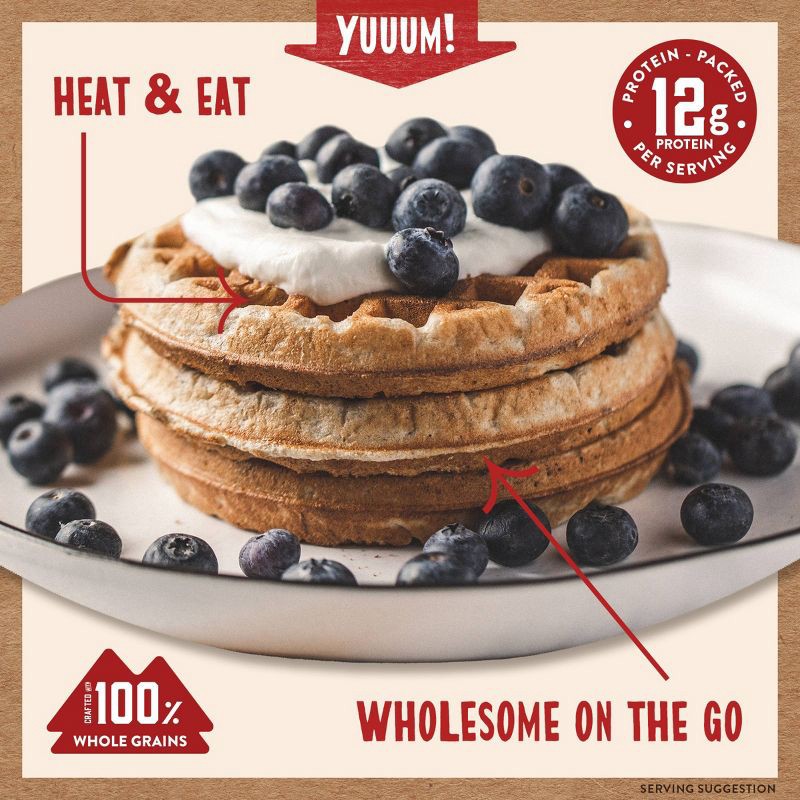 slide 4 of 7, Kodiak Cakes Kodiak Protein-Packed Power Waffles Blueberry Frozen Waffles - 8ct, 8 ct