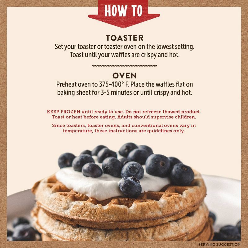 slide 5 of 7, Kodiak Cakes Kodiak Protein-Packed Power Waffles Blueberry Frozen Waffles - 8ct, 8 ct