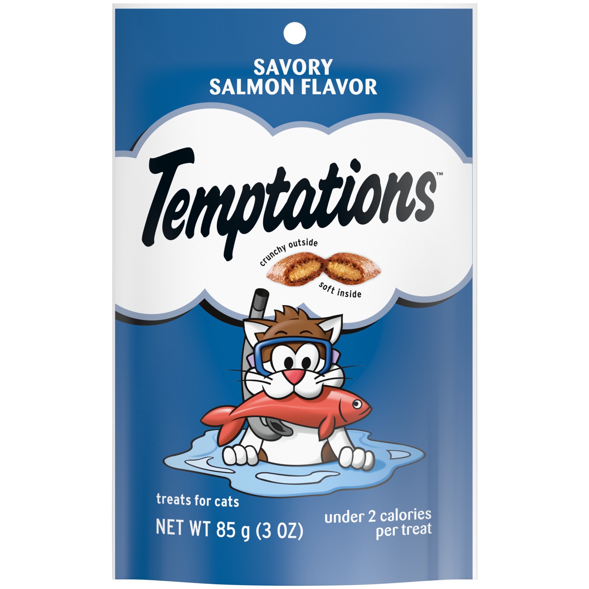 slide 1 of 3, Temptations Savory Salmon Flavor Treats for Cats 3 oz, 3 oz