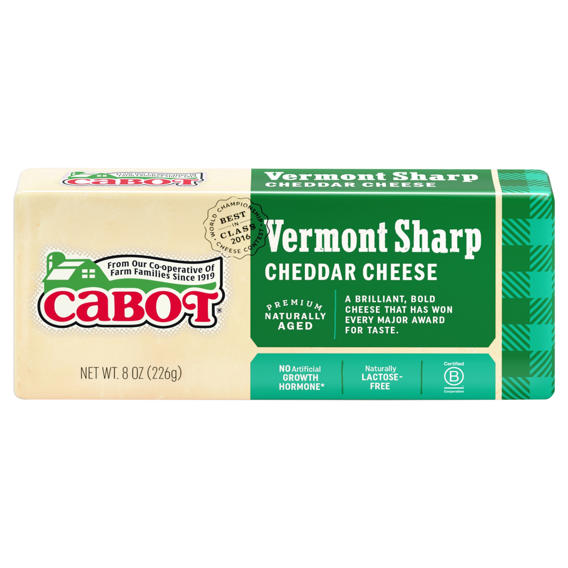 slide 1 of 3, Cabot Vermont Sharp Cheddar Cheese, 8 oz
