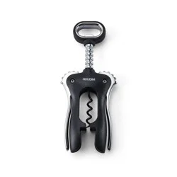 Houdini Winged Corkscrew: Manual Wine & Bottle Opener, Dishwasher-Safe, Black, ABS & Steel, 8.13" Height