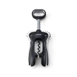 Houdini Winged Corkscrew: Manual Wine & Bottle Opener, Dishwasher-Safe, Black, ABS & Steel, 8.13" Height