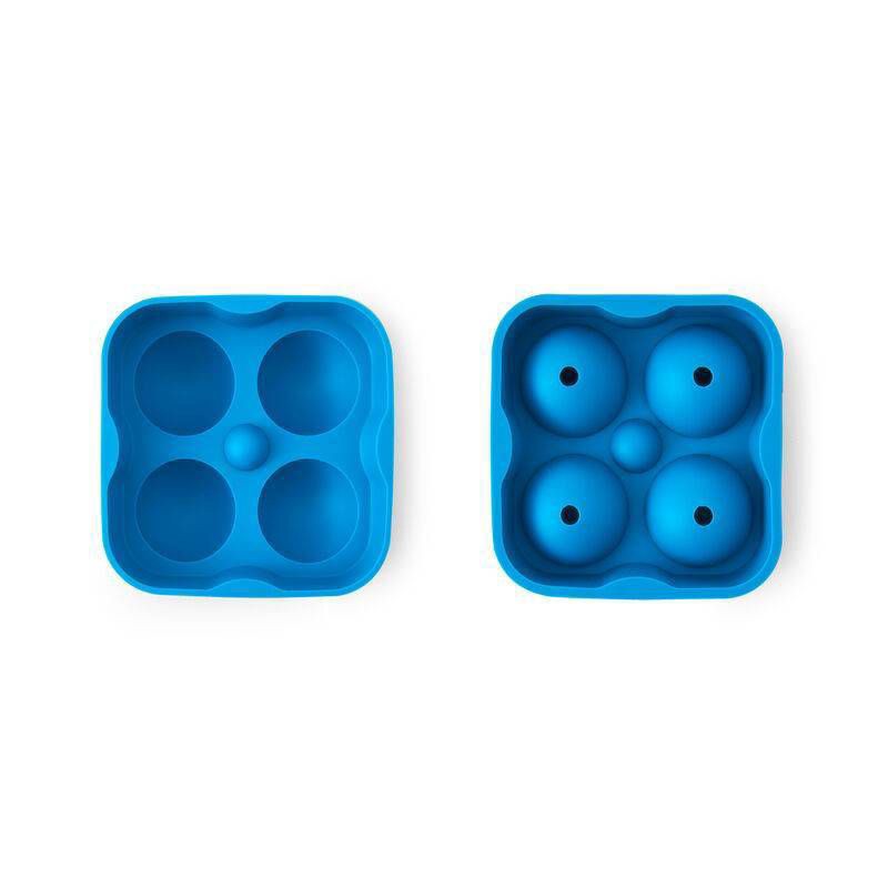 slide 5 of 7, Houdini Ice Sphere Tray: Silicone Whiskey Ice Mold, Reusable Dishwasher Safe, Turquoise Blue, 4 Cavities, 1 ct