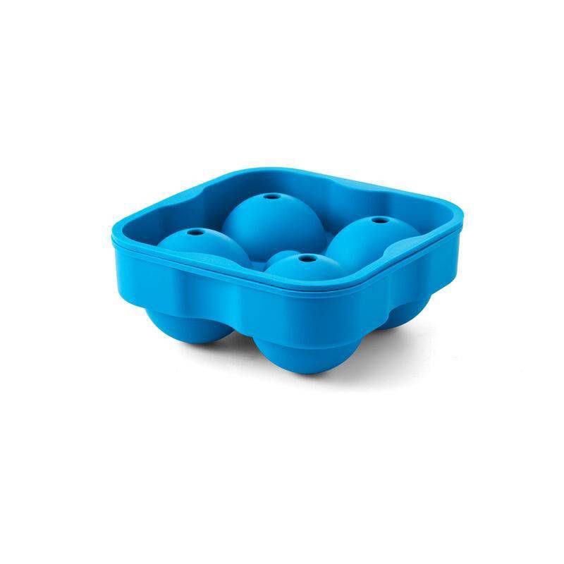 slide 4 of 7, Houdini Ice Sphere Tray: Silicone Whiskey Ice Mold, Reusable Dishwasher Safe, Turquoise Blue, 4 Cavities, 1 ct