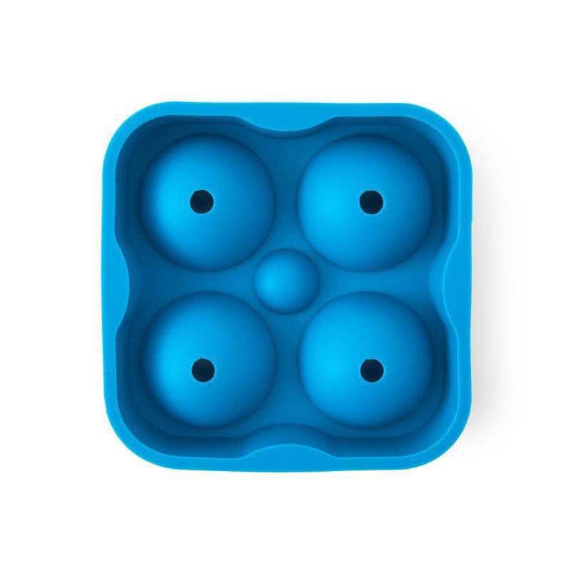 slide 6 of 7, Houdini Ice Sphere Tray: Silicone Whiskey Ice Mold, Reusable Dishwasher Safe, Turquoise Blue, 4 Cavities, 1 ct