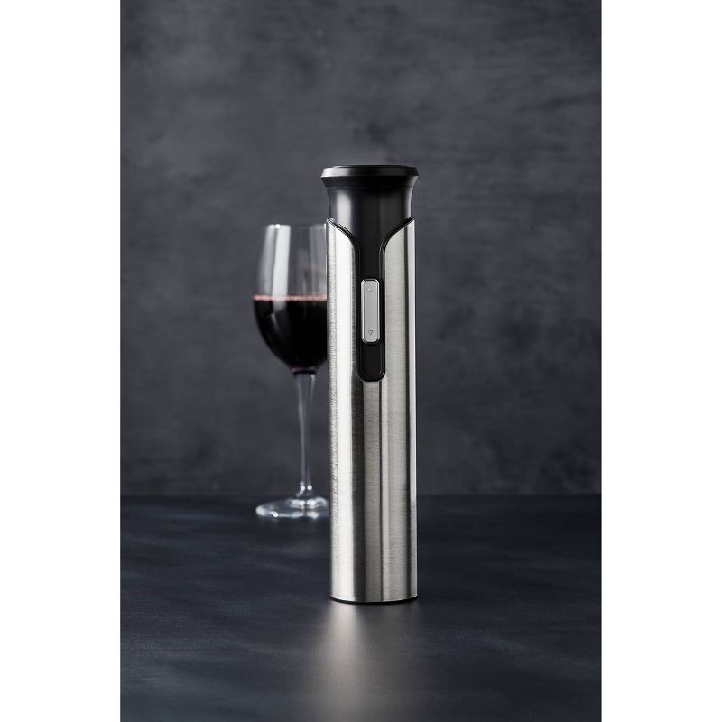 slide 2 of 5, Houdini Electric Corkscrew: Cordless Wine Bottle Opener, Stainless Steel, Battery Operated, Silver, 1 ct