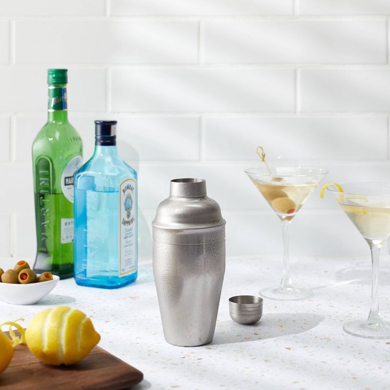 slide 4 of 10, Houdini 16oz Stainless Steel Cocktail Shaker: Silver Drink Mixer, Dishwasher-Safe, 8.15" Height, 16oz Capacity, 16 oz