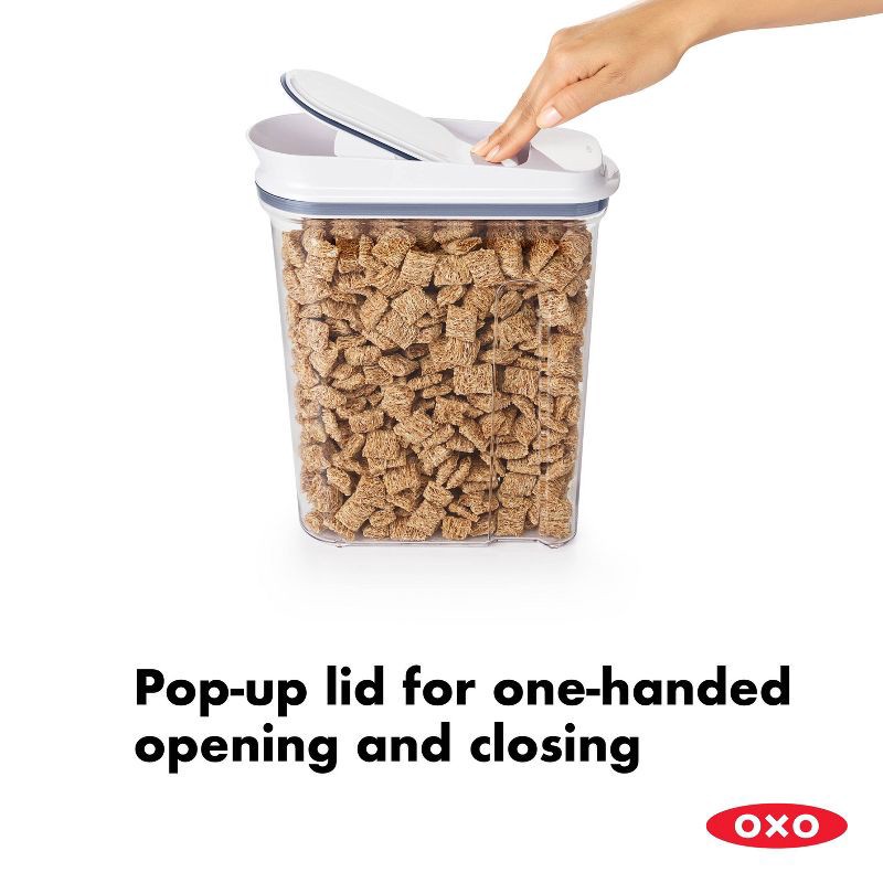 slide 8 of 11, OXO POP 4.5qt Airtight Large Cereal Dispenser: Ergonomic Grip, Easy-Pour Spout, Dishwasher-Safe Parts, 4.5 qt
