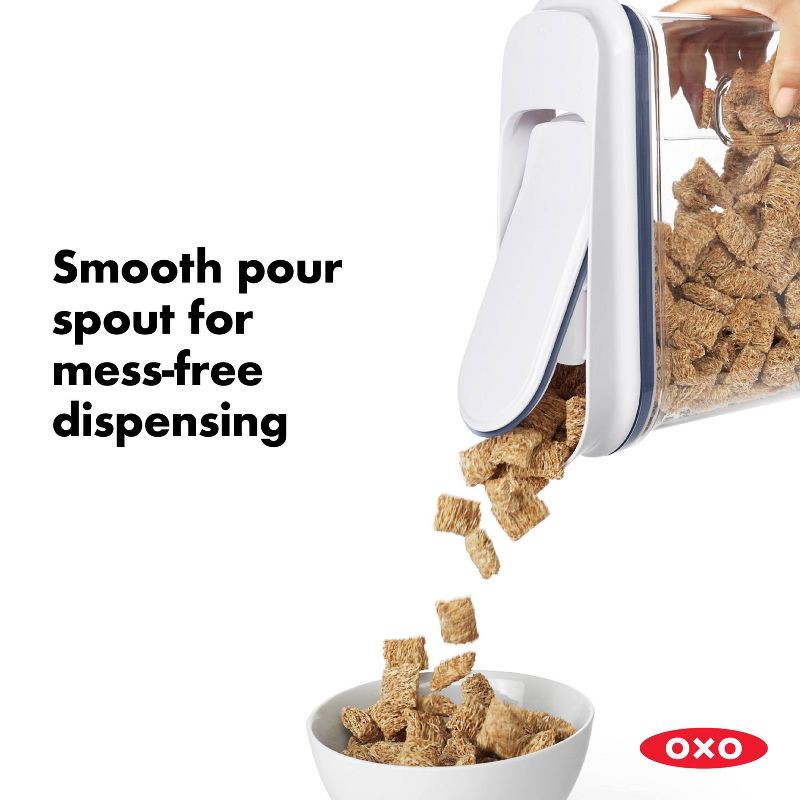 slide 10 of 11, OXO POP 4.5qt Airtight Large Cereal Dispenser: Ergonomic Grip, Easy-Pour Spout, Dishwasher-Safe Parts, 4.5 qt