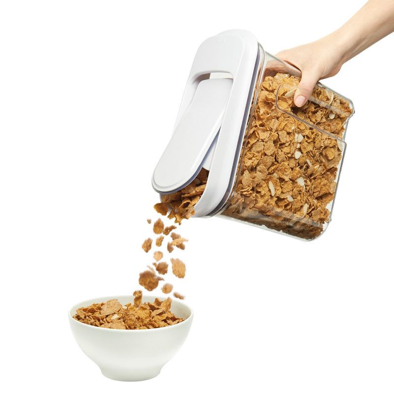 slide 9 of 13, OXO POP 3.4qt Airtight Medium Cereal Dispenser:Food Storage Container with Easy-Pour Spout & Ergonomic Grip, 3.4 qt