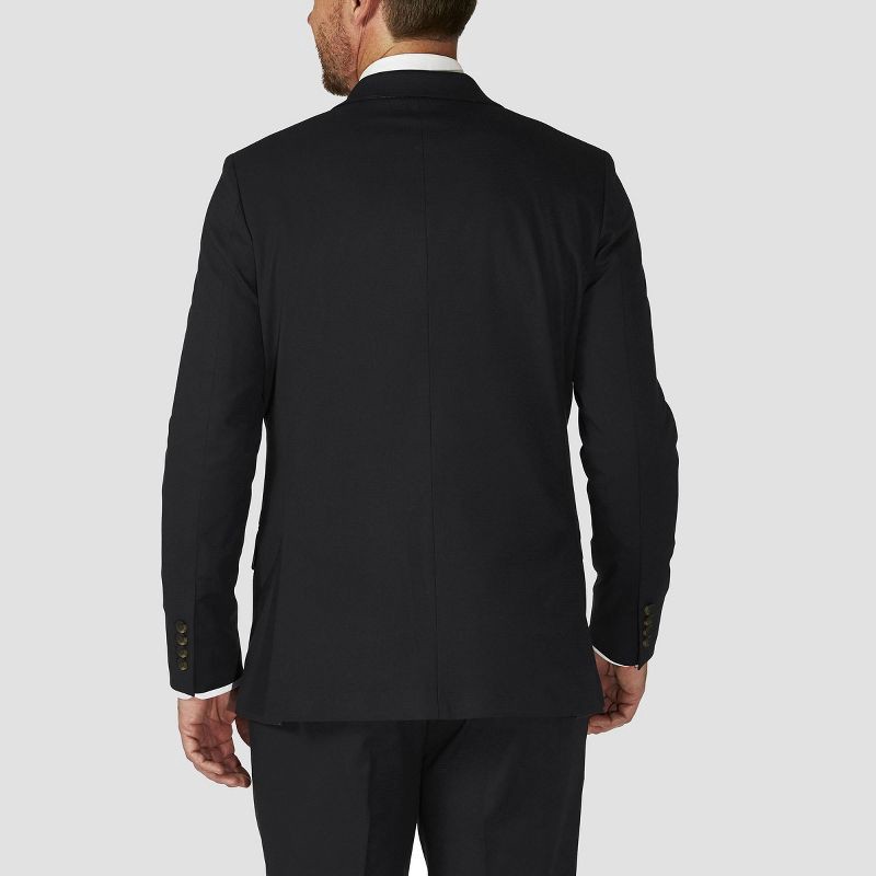 slide 2 of 3, Haggar H26 Men's Big & Tall Tailored Fit Stretch Suit Jacket - Black 44R: Heavyweight Polyester Blend, Notched Collar, 5 Pockets, 1 ct