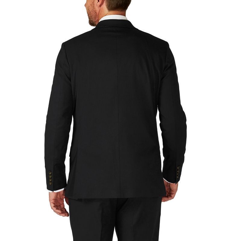 slide 3 of 3, Haggar H26 Men's Big & Tall Tailored Fit Stretch Suit Jacket - Black 44R: Heavyweight Polyester Blend, Notched Collar, 5 Pockets, 1 ct