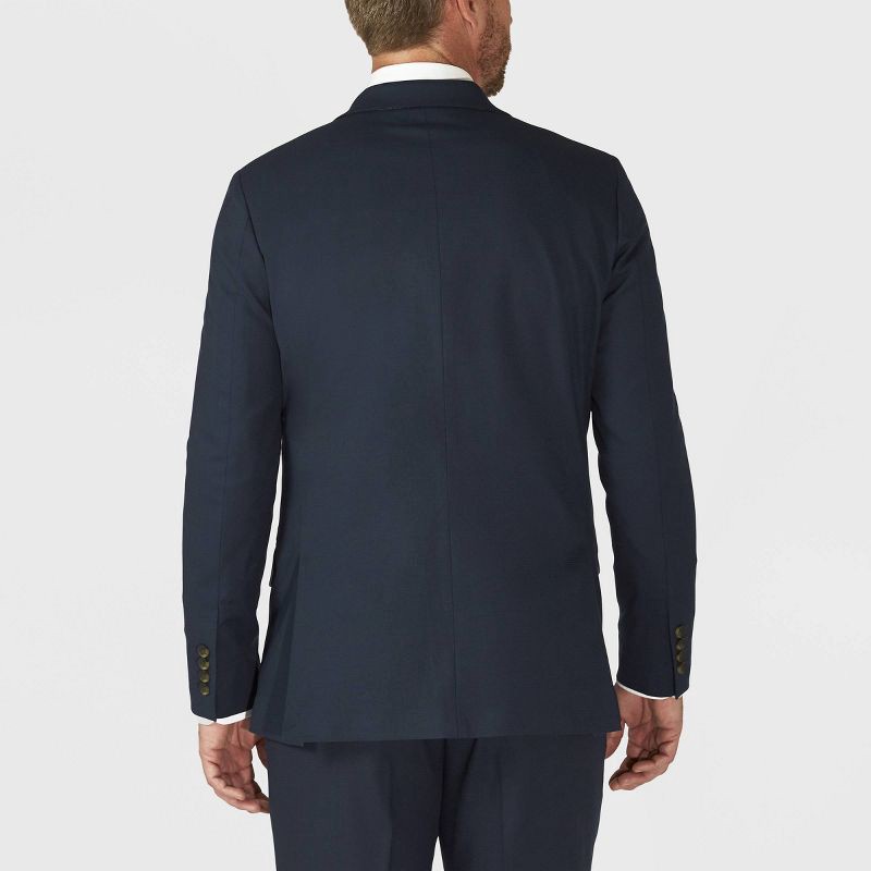 slide 2 of 4, Haggar H26 Men's Tailored Fit Stretch Suit Jacket - Blue 38R: Heavyweight Check Pattern, 5 Pockets, 1 ct