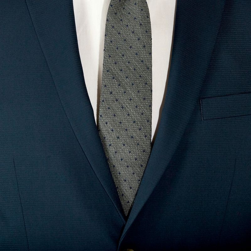 slide 3 of 4, Haggar H26 Men's Tailored Fit Stretch Suit Jacket - Blue 42R: Heavyweight, Notched Collar, Classic Check Pattern, 1 ct