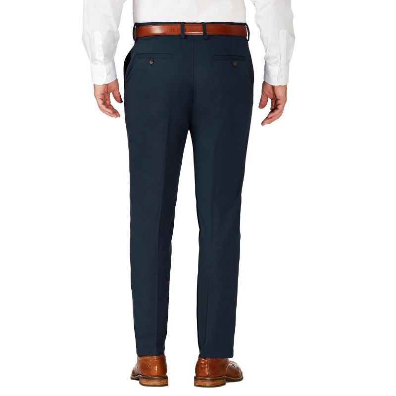 slide 3 of 5, Haggar H26 Men's Tailored Fit Stretch Suit Pants - Blue 36x32: Check Pattern, Straight Leg, Mid Rise, 1 ct