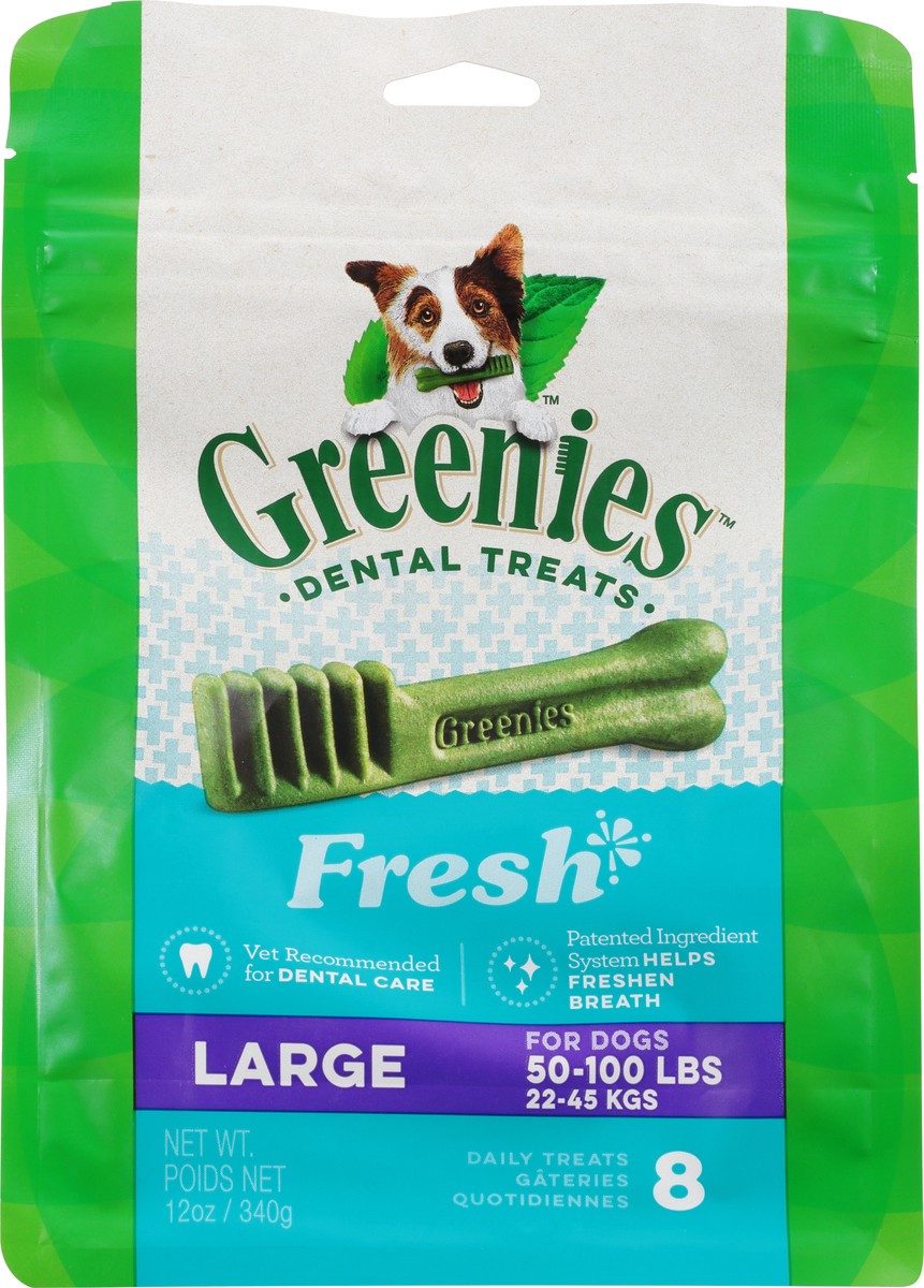 slide 1 of 3, Greenies Large Chewy Dental Dog Treats Fresh Spearmint - 12oz/8ct, 12 oz