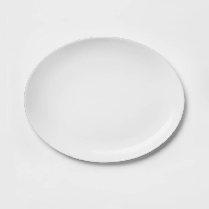 slide 3 of 3, Oval Porcelain Serving Platter 15.5'' White - Threshold™, 1 ct