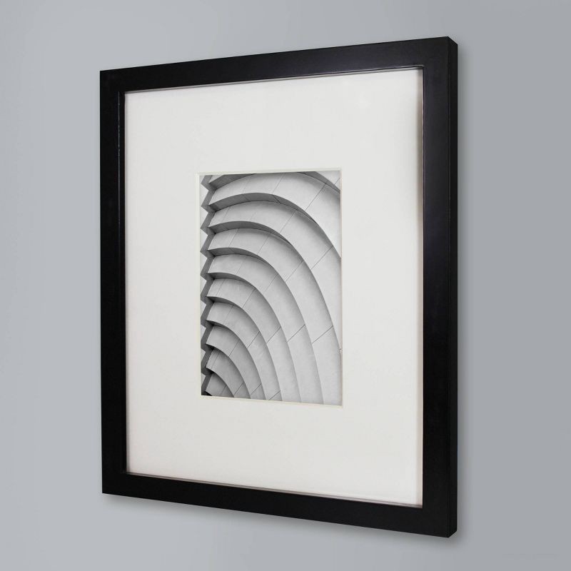 slide 5 of 6, 10" x 12" Matted to 5" x 7" Thin Gallery Frame Black - Threshold™: Modern Wall Decor, Beveled Acid-Free Mat, 1 ct