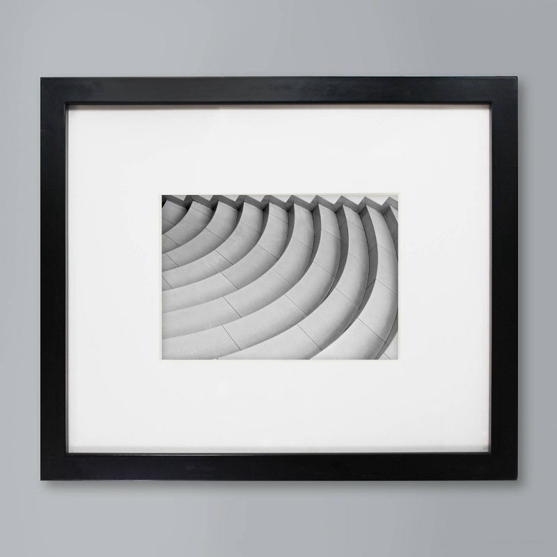 slide 6 of 6, 10" x 12" Matted to 5" x 7" Thin Gallery Frame Black - Threshold™: Modern Wall Decor, Beveled Acid-Free Mat, 1 ct