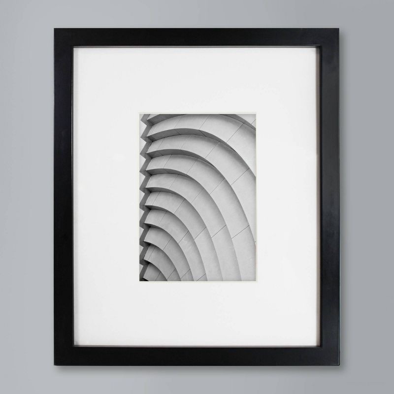 slide 1 of 6, 10" x 12" Matted to 5" x 7" Thin Gallery Frame Black - Threshold™, 1 ct