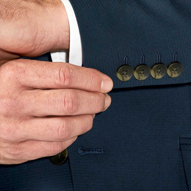 slide 4 of 5, Haggar H26 Men's Big & Tall Tailored Fit Stretch Suit Jacket - Blue 48R: Heavyweight Check Pattern, 5 Pockets, 1 ct