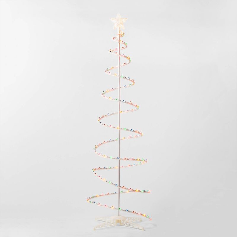 slide 2 of 2, 6' Incandescent Spiral Tree Christmas Novelty Sculpture Light Multicolor - Wondershop, 1 ct