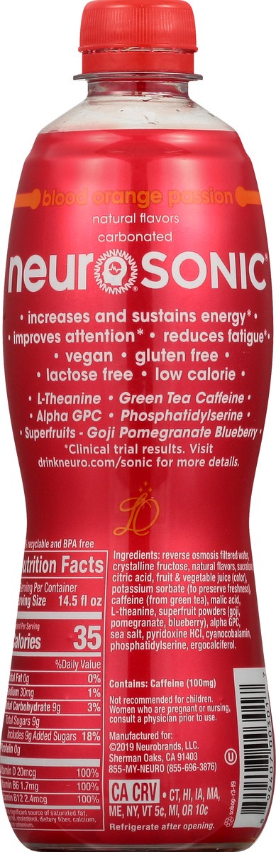 slide 6 of 9, Neuro Aqua Energy Refreshed Chilled Blood Orange Passion Drink Beverage - 14.5 oz, 14.5 oz