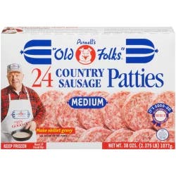 Purnell's "Old Folks" Medium Country Sausage Patties 24 ct Box
