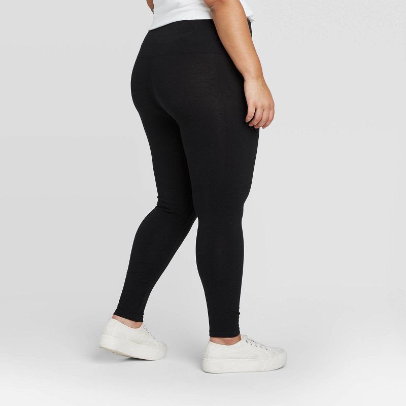 slide 2 of 2, Women's High Waisted Seamless Leggings - A New Day™ Black L/XL: Midweight, Ankle Length, Pull-On, 1 ct
