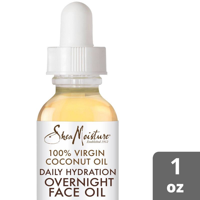 slide 1 of 4, SheaMoisture 100% Virgin Coconut Oil Daily Hydration Overnight Face Oil - 1 fl oz, 1 fl oz