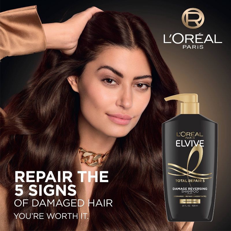 slide 3 of 11, L'Oreal Paris Elvive Total Repair 5 Repairing Shampoo - 28 fl oz, 28 fl oz