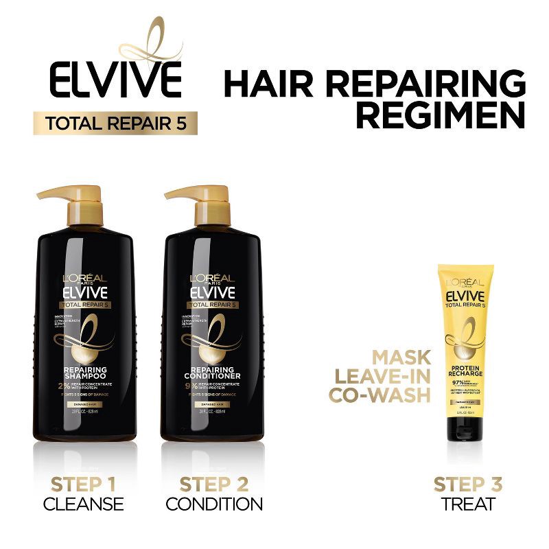 slide 7 of 8, L'Oreal Paris Elvive Total Repair 5 Repairing Shampoo - 28 fl oz, 28 fl oz