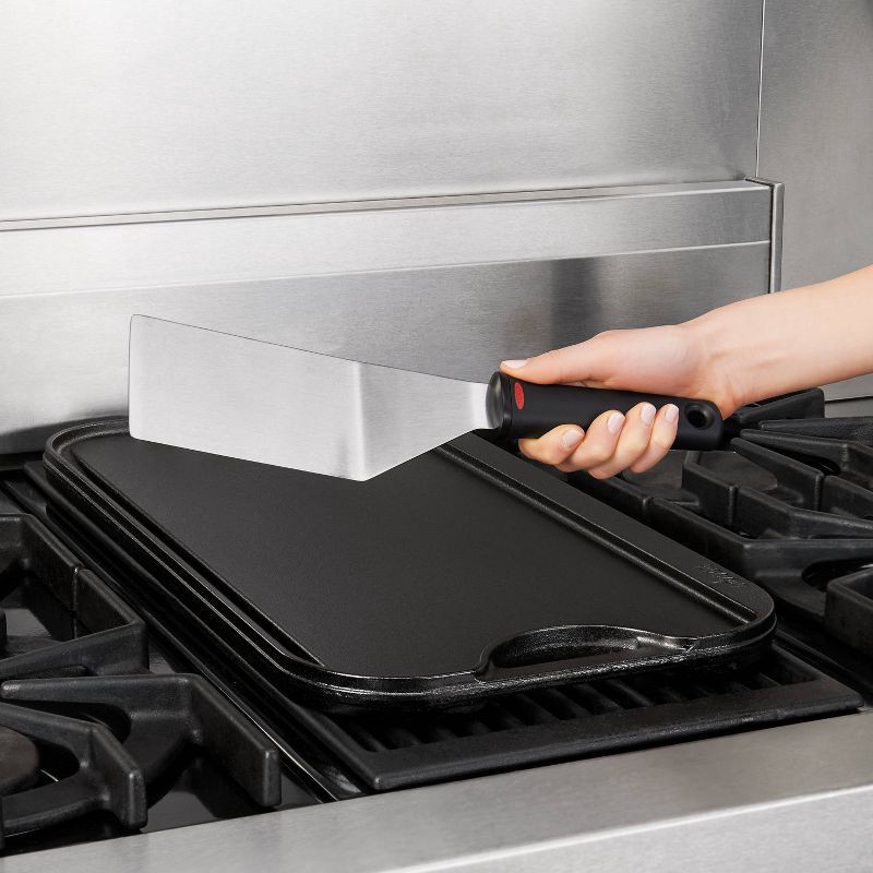 slide 3 of 4, OXO Restaurant Solid Turner Spatula: Stainless Steel Metal Spatula for Cooking, Dishwasher-Safe, 12.4" Length, 1 ct
