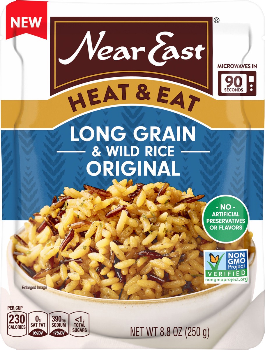 slide 2 of 4, Near East Heat & Eat Long Grain & Wild Rice, Original, 8.8 oz