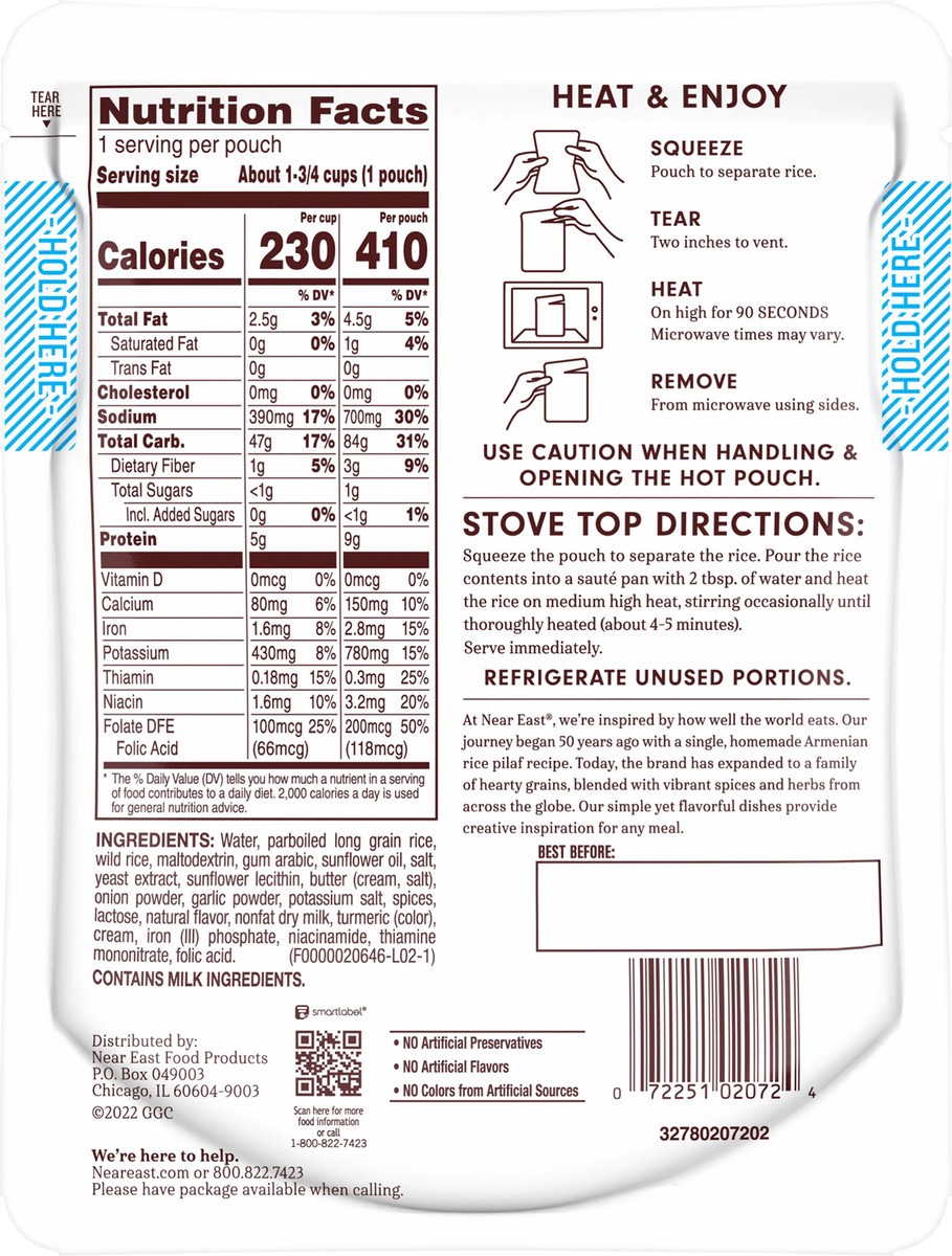 slide 3 of 4, Near East Heat & Eat Long Grain & Wild Rice, Original, 8.8 oz