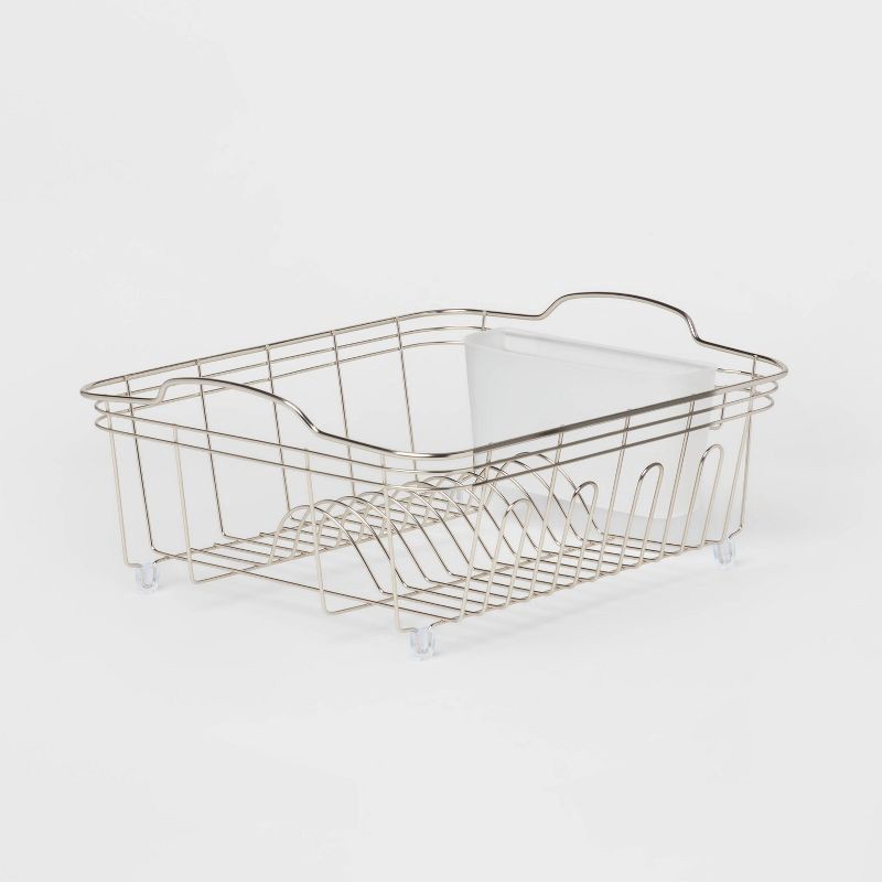 slide 1 of 1, Wire Dish Rack Small Satin Nickel - Threshold, 1 ct