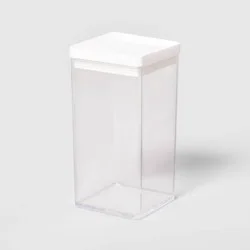 5.8c Tall Square Plastic Food Storage Container - Brightroom: Stackable Jar, 47oz Capacity, Hand Wash Only