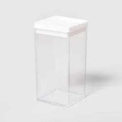 5.8c Tall Square Plastic Food Storage Container - Brightroom: Stackable Jar, 47oz Capacity, Hand Wash Only