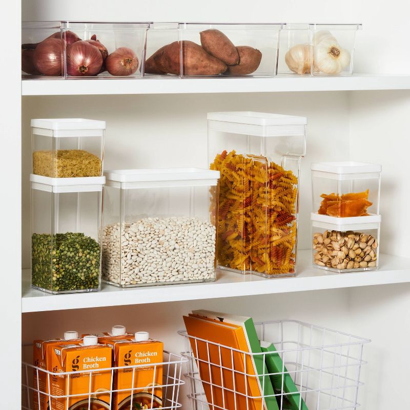 slide 2 of 5, 17c Cereal Plastic Food Storage Container - Brightroom: Stackable, BPA-Free, 138oz Capacity, Clear & White, 138 oz