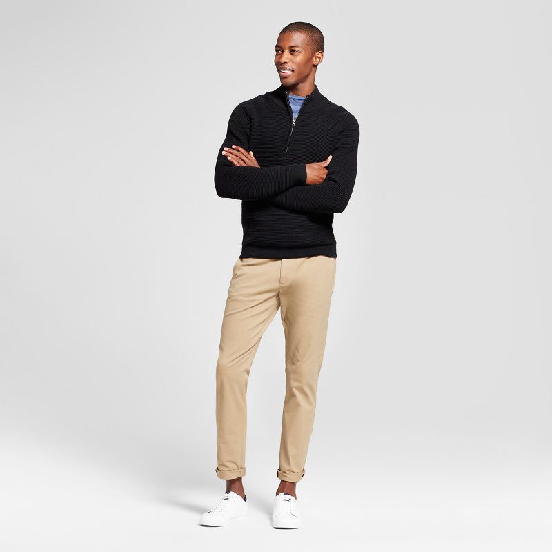 slide 3 of 3, Men's Every Wear Slim Fit Chino Pants - Goodfellow & Co™ Sculptural Tan 33x30: Cotton-Spandex Blend, Mid Rise, Machine Washable, 1 ct
