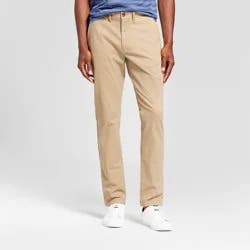 Men's Every Wear Slim Fit Chino Pants - Goodfellow & Co™ Sculptural Tan 33x32: Midweight Twill, Stretch