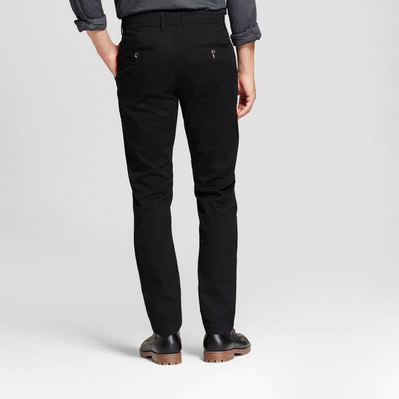 slide 2 of 3, Men's Every Wear Slim Fit Chino Pants - Goodfellow & Co™ Black 38x30: Cotton Spandex, Mid Rise, Twill, 1 ct