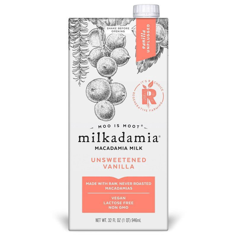 slide 1 of 4, Milkadamia Milkdamia Unsweetened Vanilla Milk - 32 fl oz, 32 fl oz